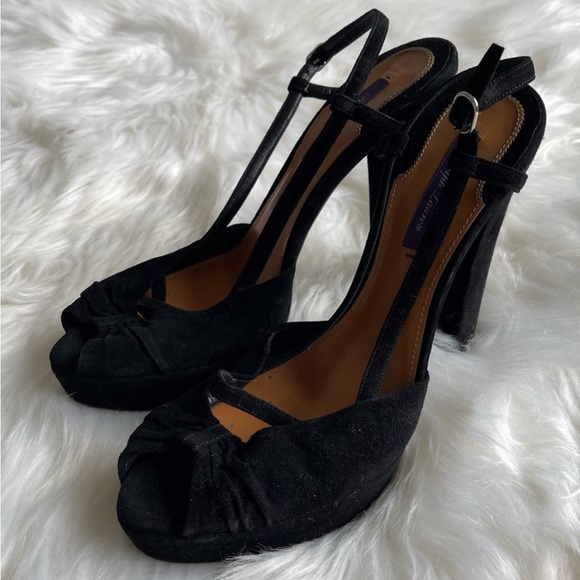 Ralph Lauren Purple Label Black Heels - Picture 1 of 5